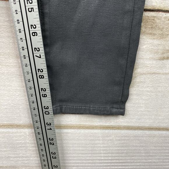 Helmet Lang Pants 26 Gray Wax Coated Skinny Faux Leather Look Tapered Legging - Picture 5 of 11